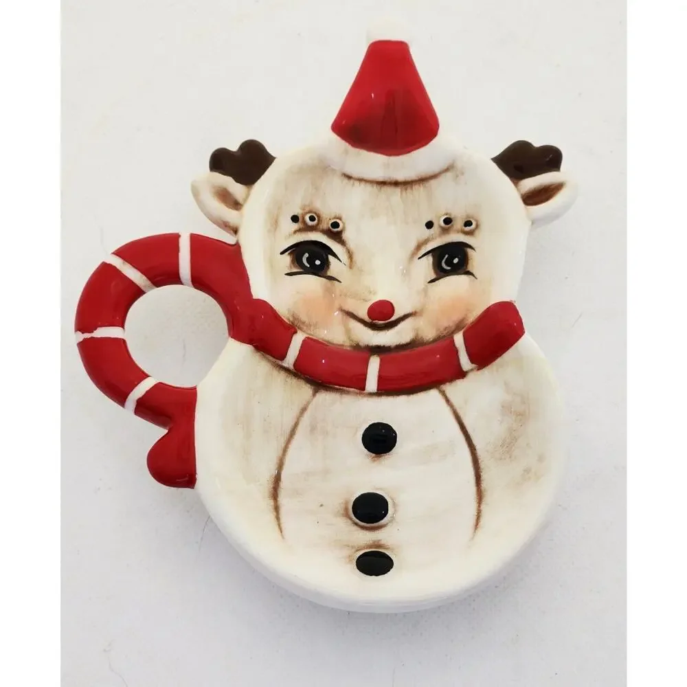 Transpac Johanna Parker Christmas Reindeer Spoon Rest Tea Bag Holder Ceramic 6